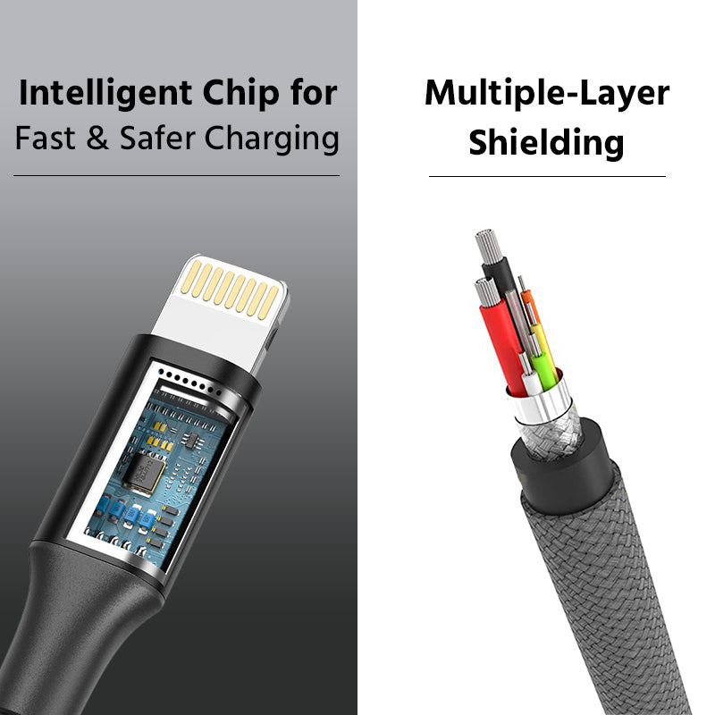 Fish Net Design Ultra Lightning Fast Type-C to iPhone Data Cable With 65W Max 8.0A Support