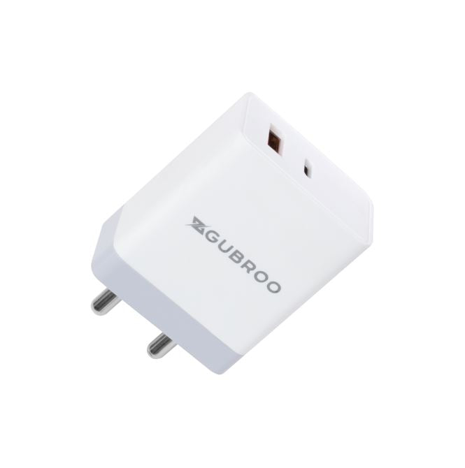 25W ULTRA FAST QC 3.0 +PD 2.0 USB Wall Charger, travel Adapter with Dual-Port & Compatible with All USB to type-C and Type-C to Type-C devices